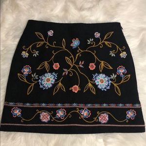 Loft Floral Embroidered Skirt
